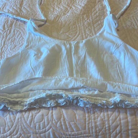 Girl and the Sun White Camomile Crop Top, Size Small - Picture 8 of 11